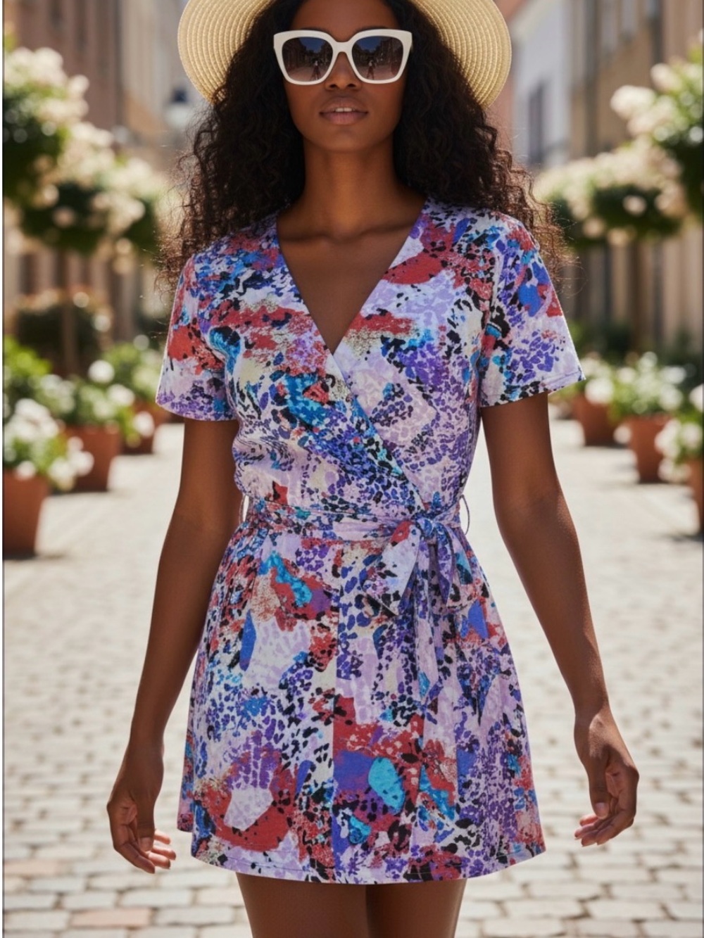 Yumi Kim Multicolor Floral Print Skort - Purple, Blue, Pink